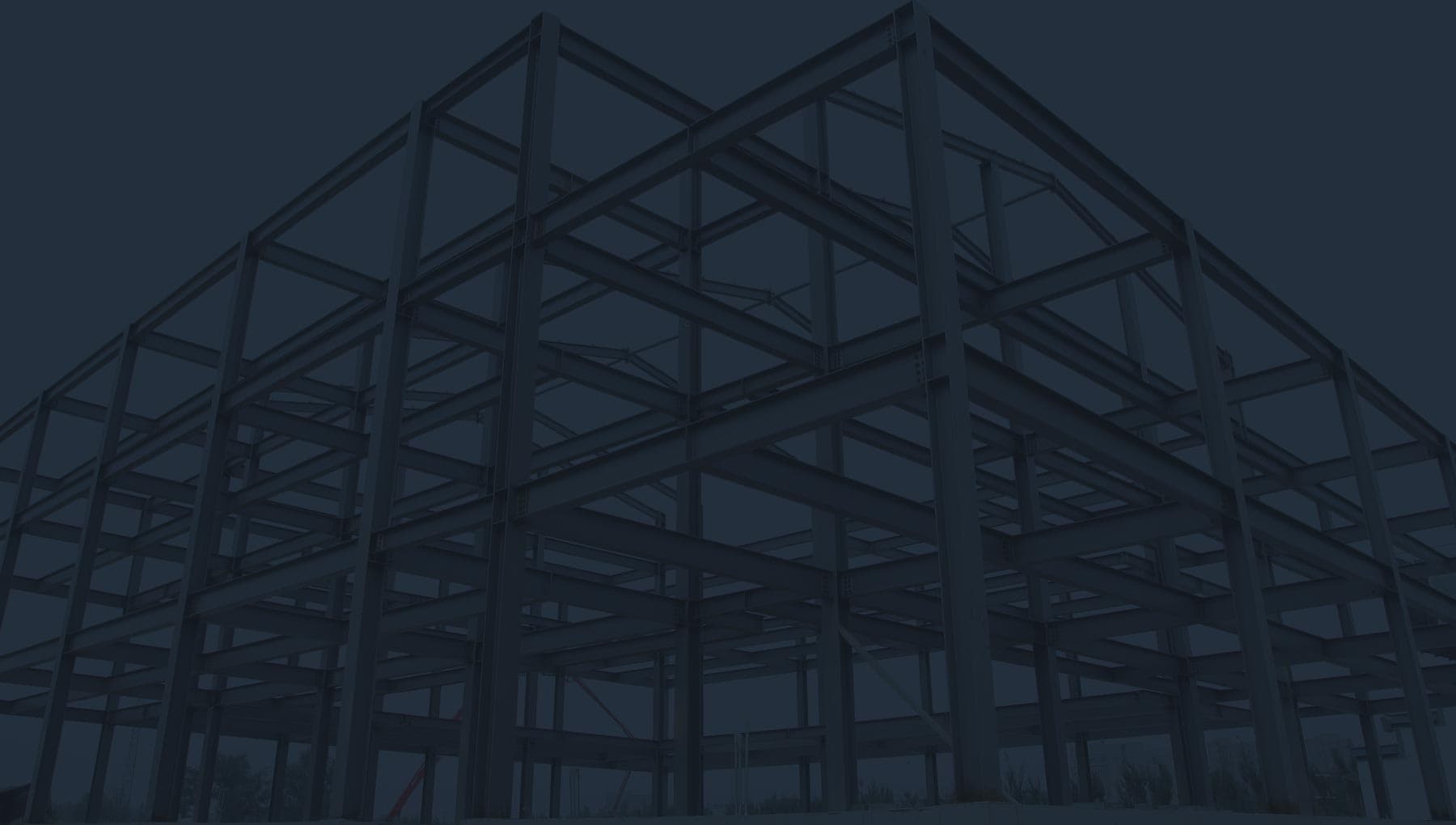 Steel structural frame of a building under construction